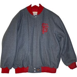 VTG San Francisco GIANTS RARE‎ GRAY/RED Wool Jacket JH Design, Genuine Merch 3XL